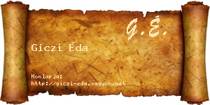 Giczi Éda névjegykártya
